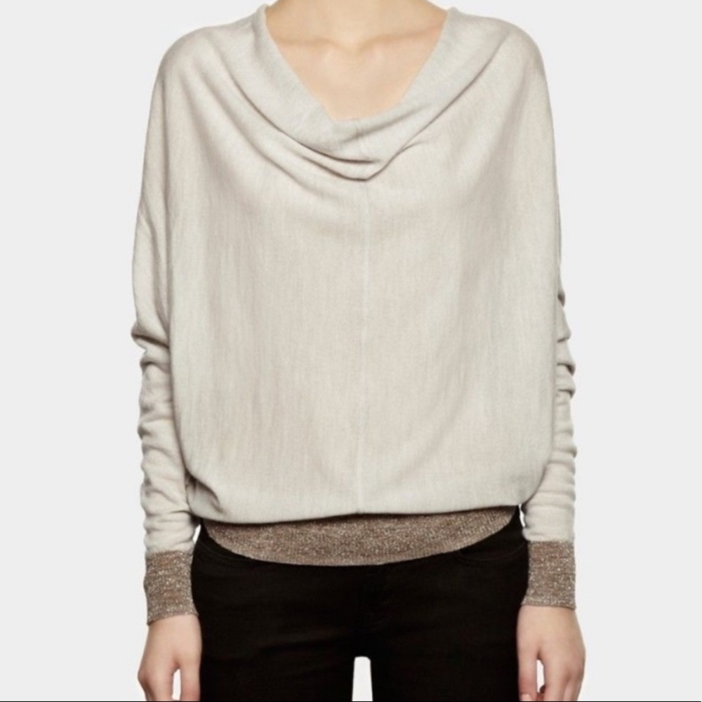 nwot All Saints Priva Elgar wool cowl neck top - Picture 1 of 1